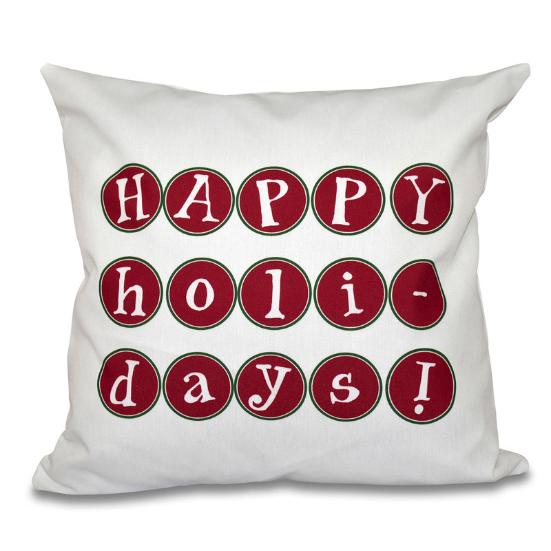 Housse de coussin et insert happy holidays, H 18 po x l 18 po, Canneberge