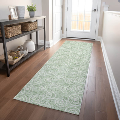 Premium Machine Washable Prisco Mint Rug