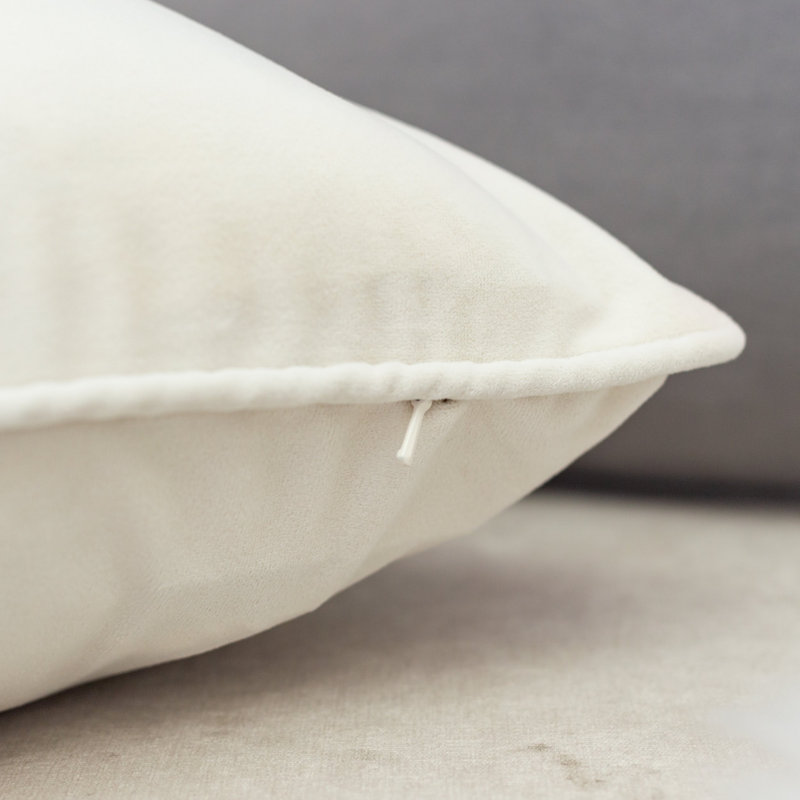 Velvet Throw Pillow, Ivory