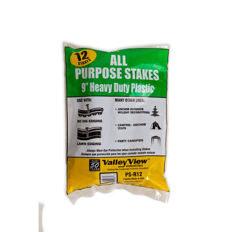 Black Heavy Duty Polypropylene Garden Stakes Set of 12