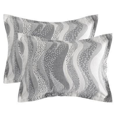 3 Layer Muslin Cotton Quilted Pillow Shams with Envelope Closure, 2 Pack 
