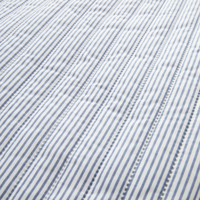 Stripe Quilted Reversible Bedspread, Blue