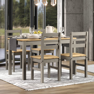 Corona Linea 4 - Person Pine Solid Wood Dining Set