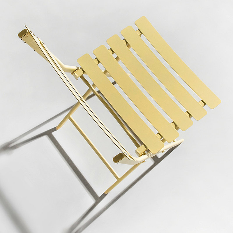 Ensemble bistro 3 pièces de table ronde pliable et chaises, Jaune
