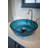 Eden Bath 16.63'' Blue Tempered Glass Circular Bathroom Sink