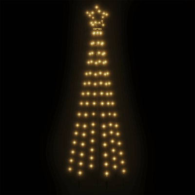 Christmas Cone Tree Warm White Powder Coated Steel with Copper and PVC Decorative Lighted Tree