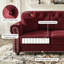 Canapé Chesterfield de 41,3 po rembourré en velours avec garniture cloutée et accoudoirs roulés, canapé mid-century moderne capitonné avec boutons-133596709