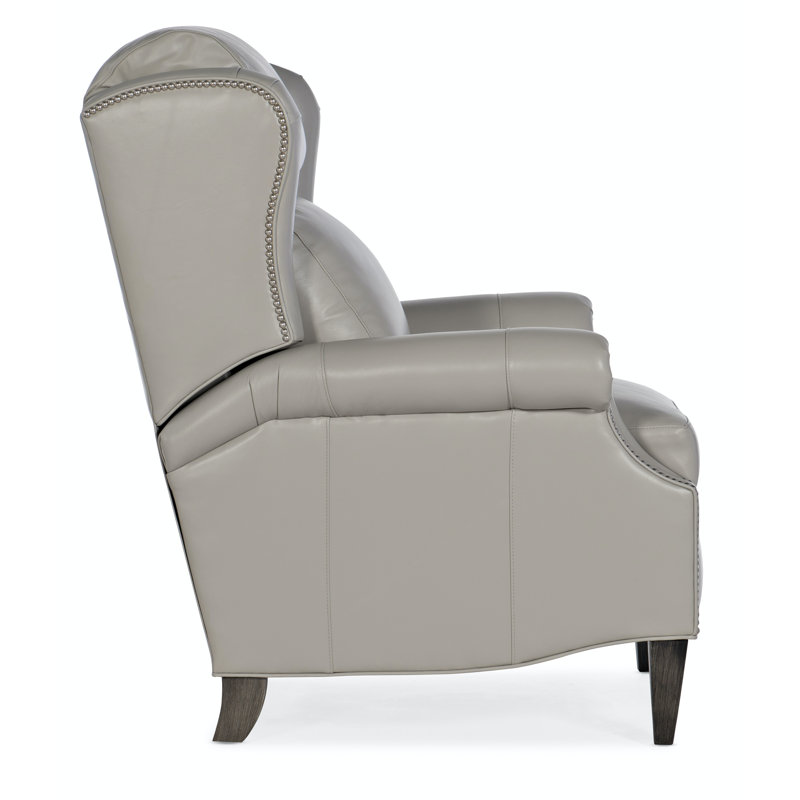 Miller Recliner, Aline Fumo Genuine Leather, Cobblestone, French Natural