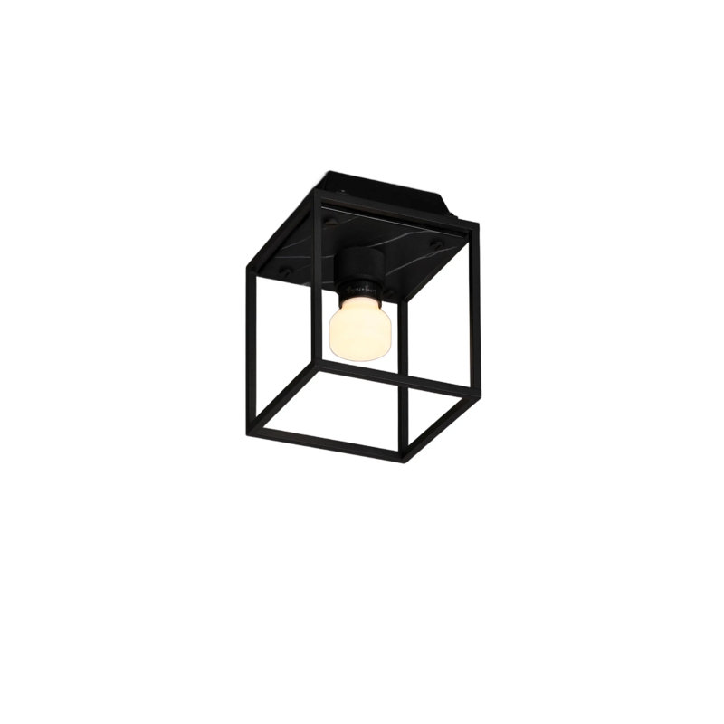 Cross Knurl Flush Mount, Marble Black