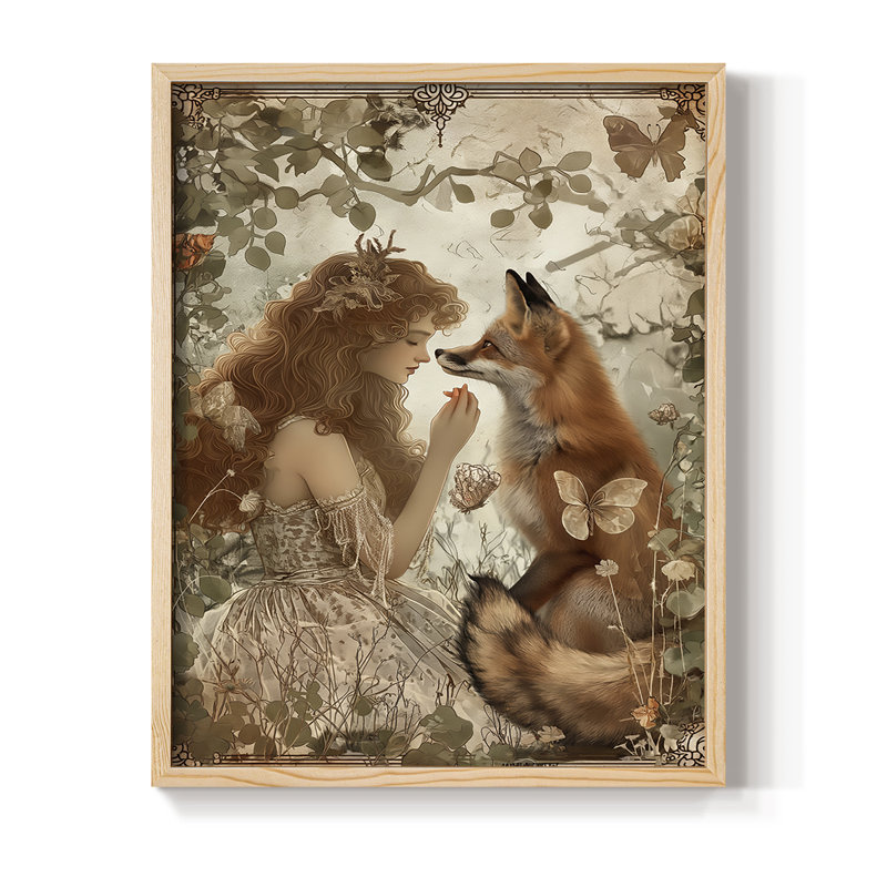 Reproduction encadrée WOMEN Series CDVII - bois massif, Naturel, H 11 po x l 9 po