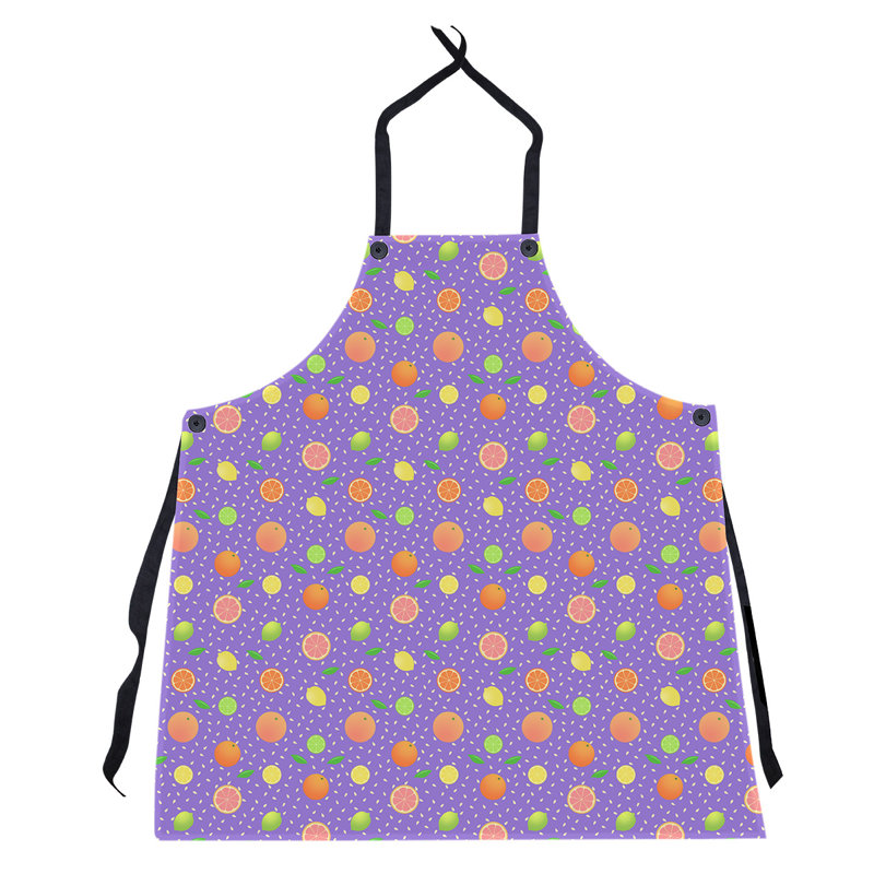 Tablier à motif de fruits à agrumes, Mauve