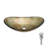 Elegant Gold-Foil Glass Vessel Sink With Chrome Pop-Up Drain, Boat Shape Bathroom Sink Above Counter | Gift Idea