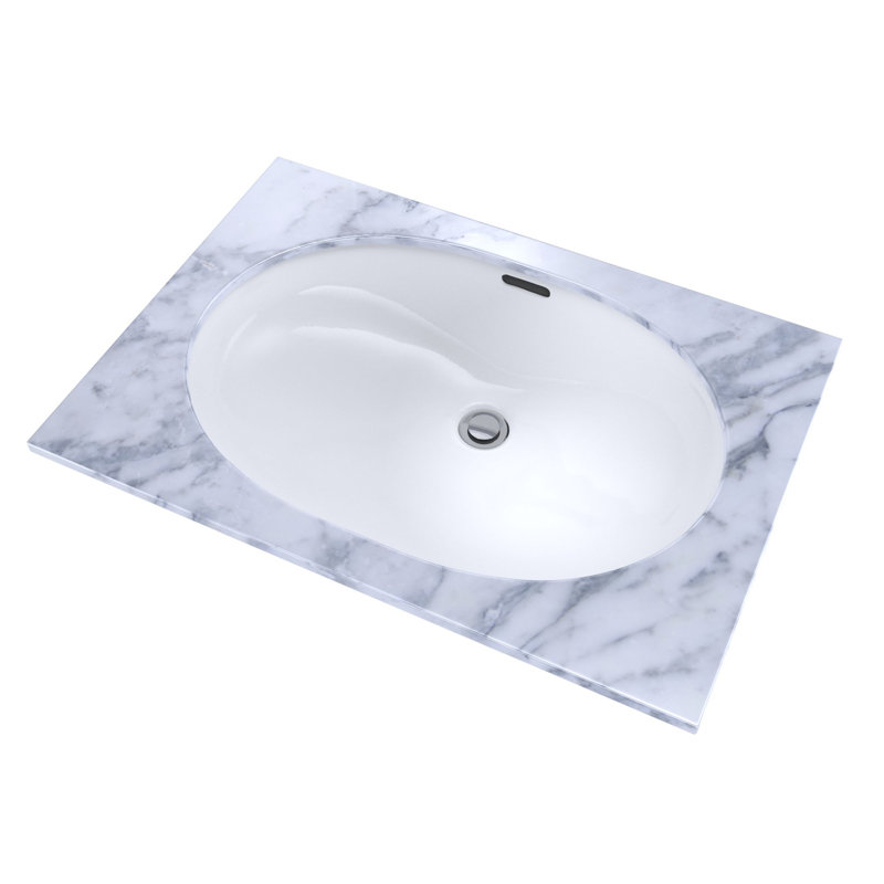Lavabo de salle de bain ovale encastrable 19-11 / 16 "x 13-3 / 4" avec coton CEFIONTECT TOTO®, Coton