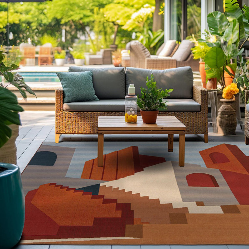 Keazia Indoor/Outdoor Area Rug, Square 7'10"