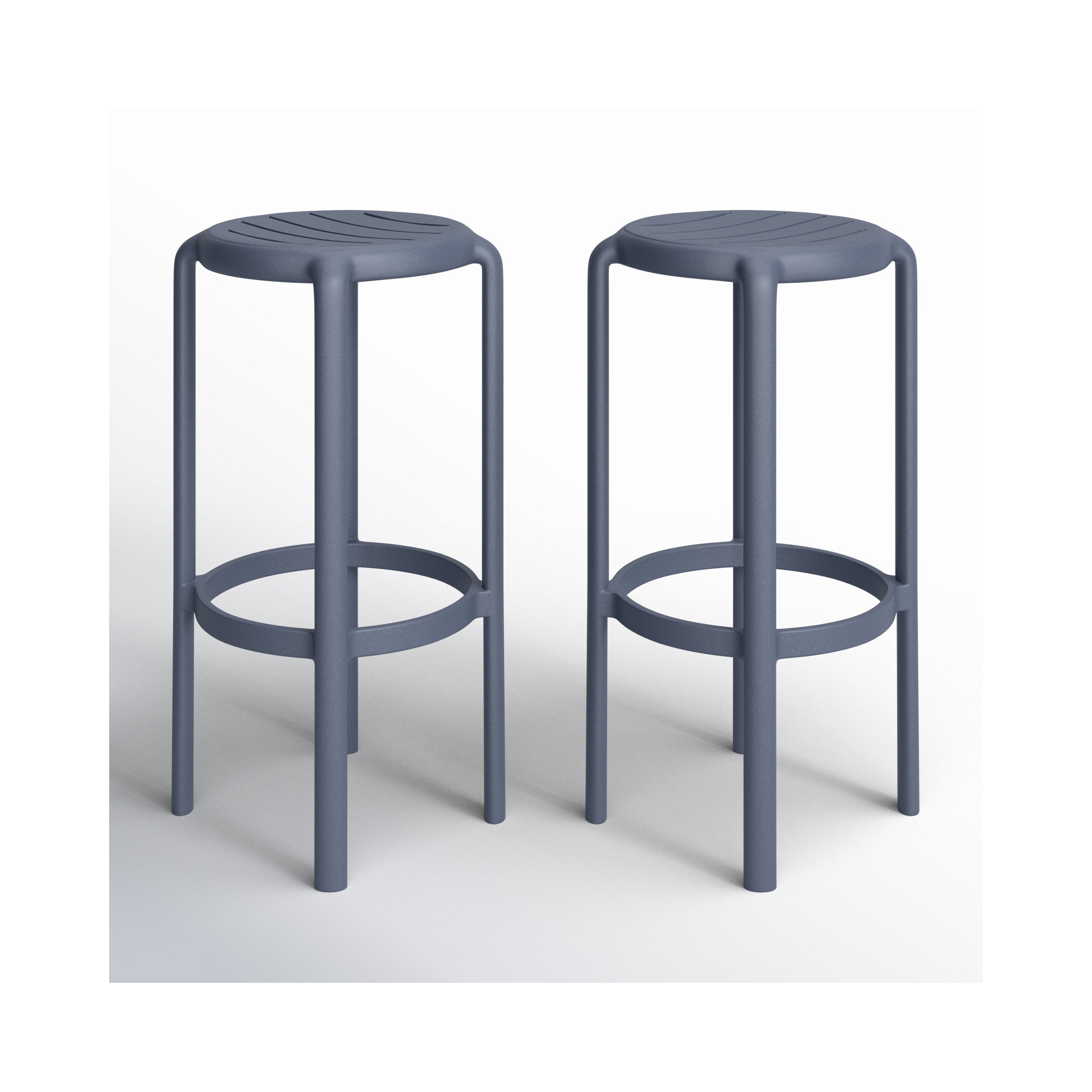 Awan Backless Outdoor Bar Stool, Dark Gray, 29.75"
