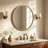 Bamboo Textured Round Wall Mirror-2113725842