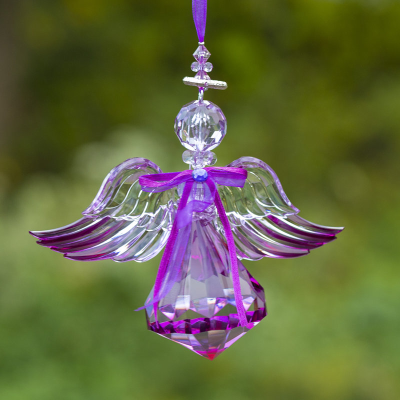 Ensemble de 6 décorations en acrylique avec un ange suspendu en acrylique