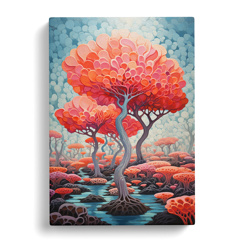 Coral Expressionism No.3 - Wrapped Canvas, 50cm H x 35cm W x 3cm D