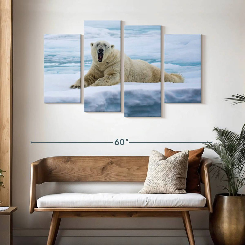 L'ours polaire se réveille, H 32 po x l 52 po