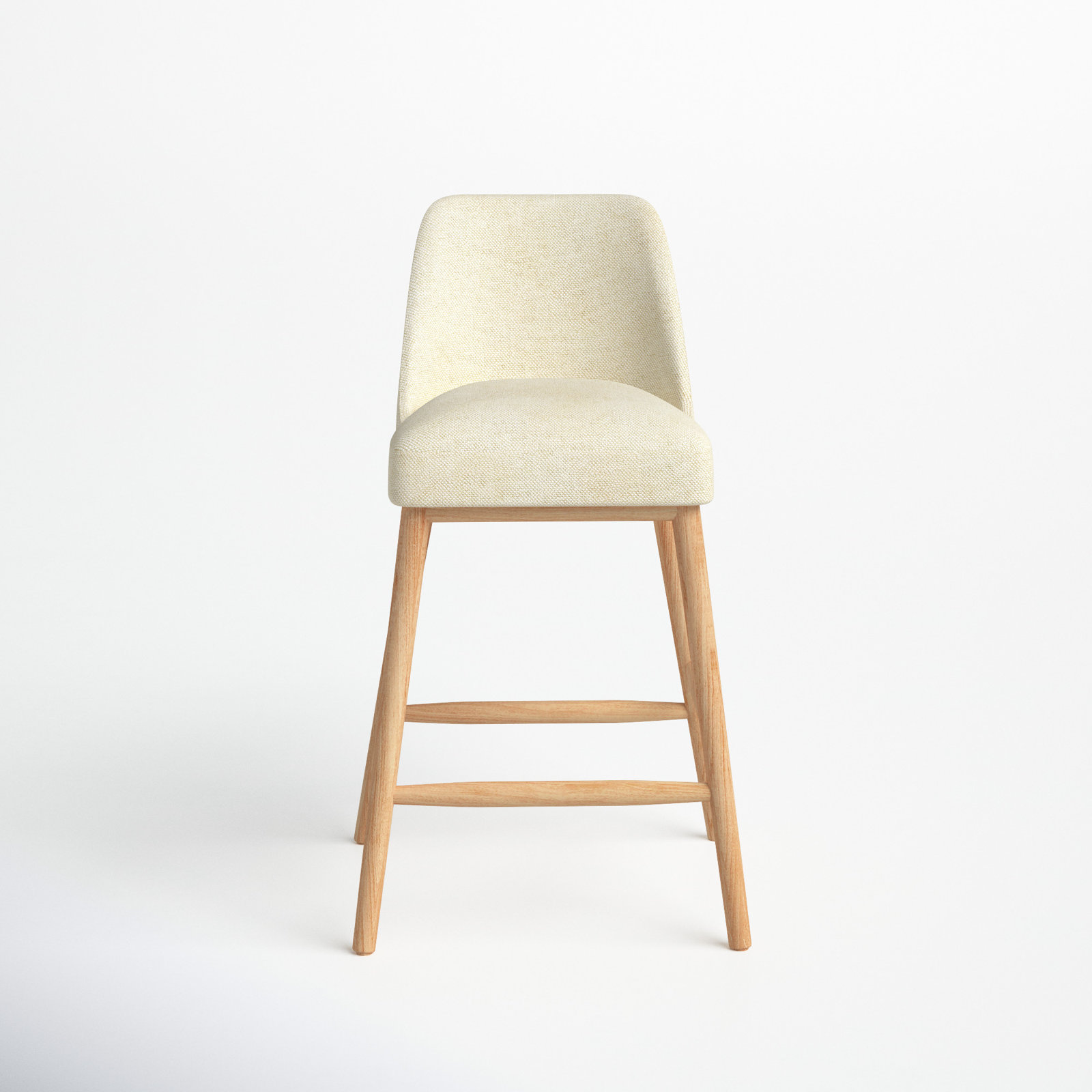 Gallie Counter & Bar Stool, Counter Stool (27” Seat Height), Milsap Canvas Sustain® Tweed, Natural Wood