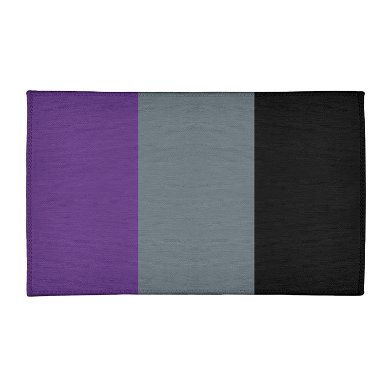 Tapis à rayures mauve/gris ardoise/noir, Rectangle 2 pi x 3 pi