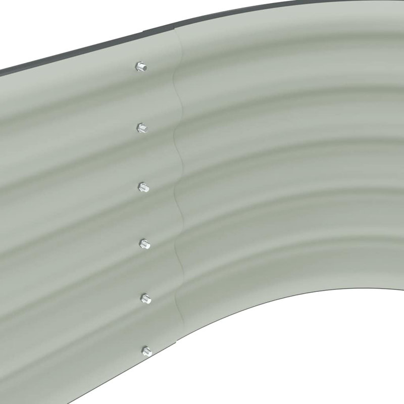 Pot de fleurs surélevé en acier galvanisé Pickell, Gris, 17.6" H x 160" W x 32" D