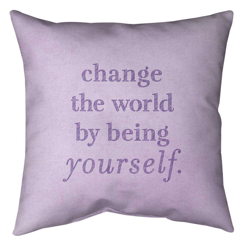 Coussin de plancher change the World, 40 po x 40 po, Mauve