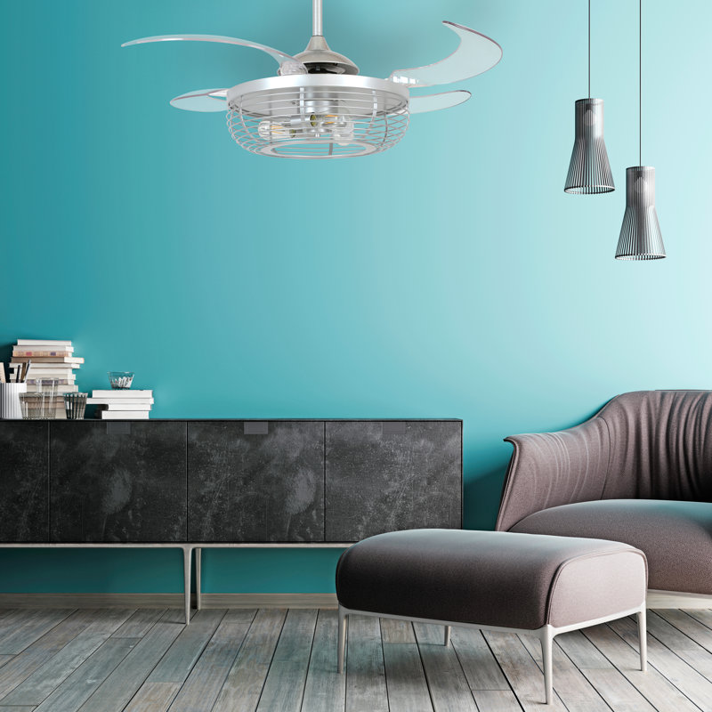 Fuqua 48'' Ceiling Fan with LED Lights, Silver
