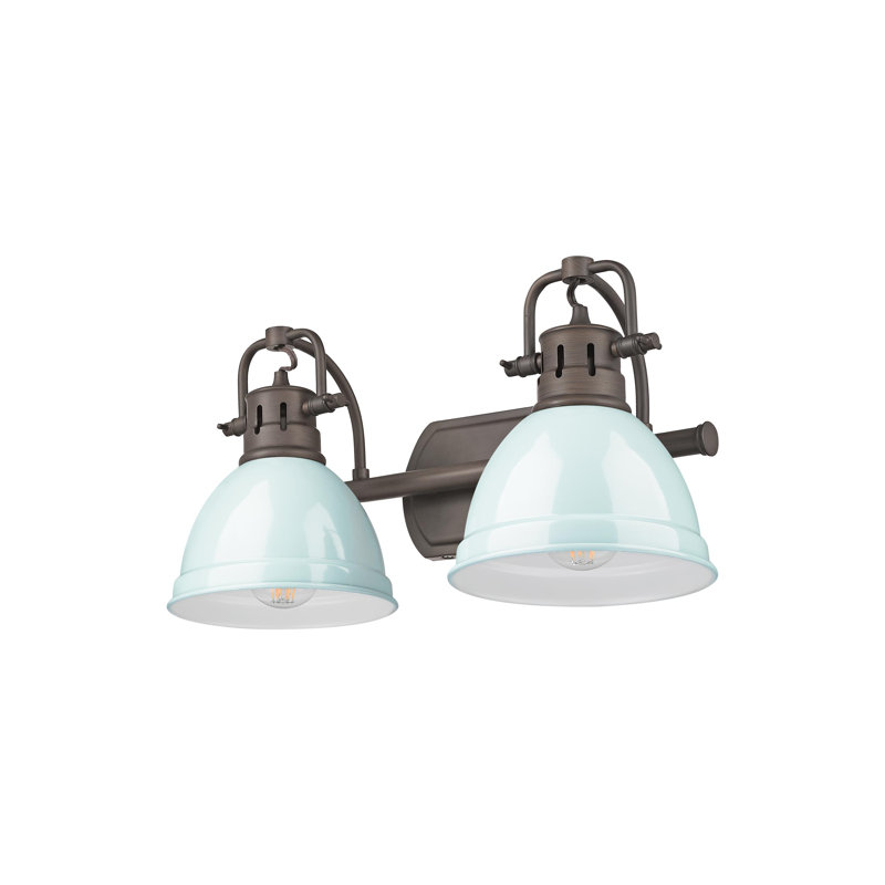 Meuble-lavabo 2 lumières Calica, Bronze huilé, Écume de mer, écume de mer