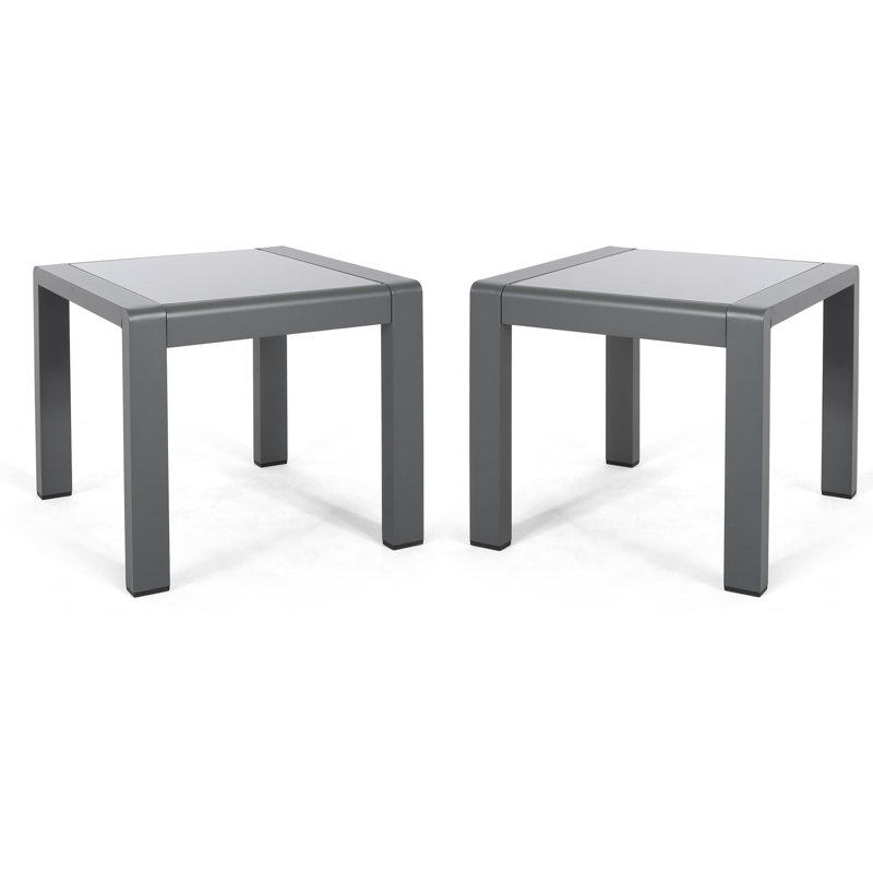 Table d'appoint Algona, Gris/gris mat