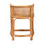 Tabouret de comptoir Bali & Pari Aria en rotin naturel avec dossier et coussin amovible