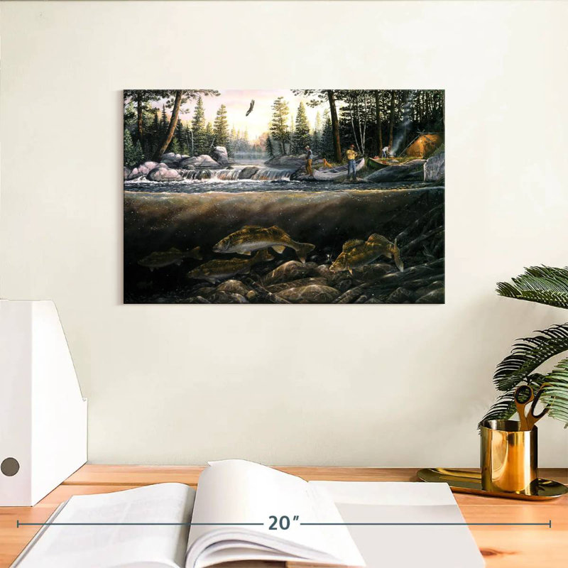 Brampt Fishing The Falls, 8" H x 12" W