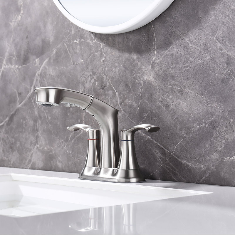 2-handle Bathroom Faucet, Brushed Nickel