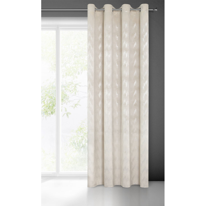 Adhitya Blackout Curtains Single Panel, Beige