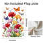 Drapeau décoratif œillet, œillets et papillons, 12 po x 18 po