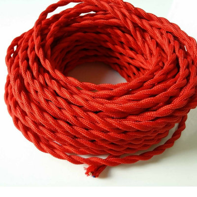 2Core Twisted Vintage Coloured 0.75Mm Braided Fabric Flexible Electrical UK Lighting Wire Cable