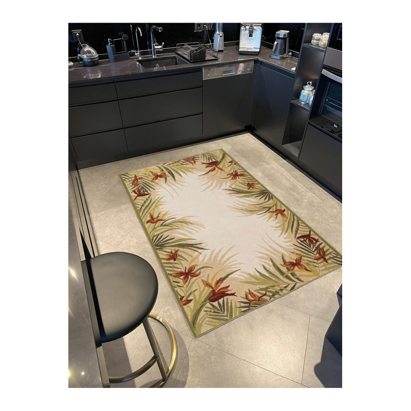 Tapis décoratif à motif de paille Modern Modern, Sous-tapis rectangulaire 4 pi 7 po x 6 pi 7 po inc