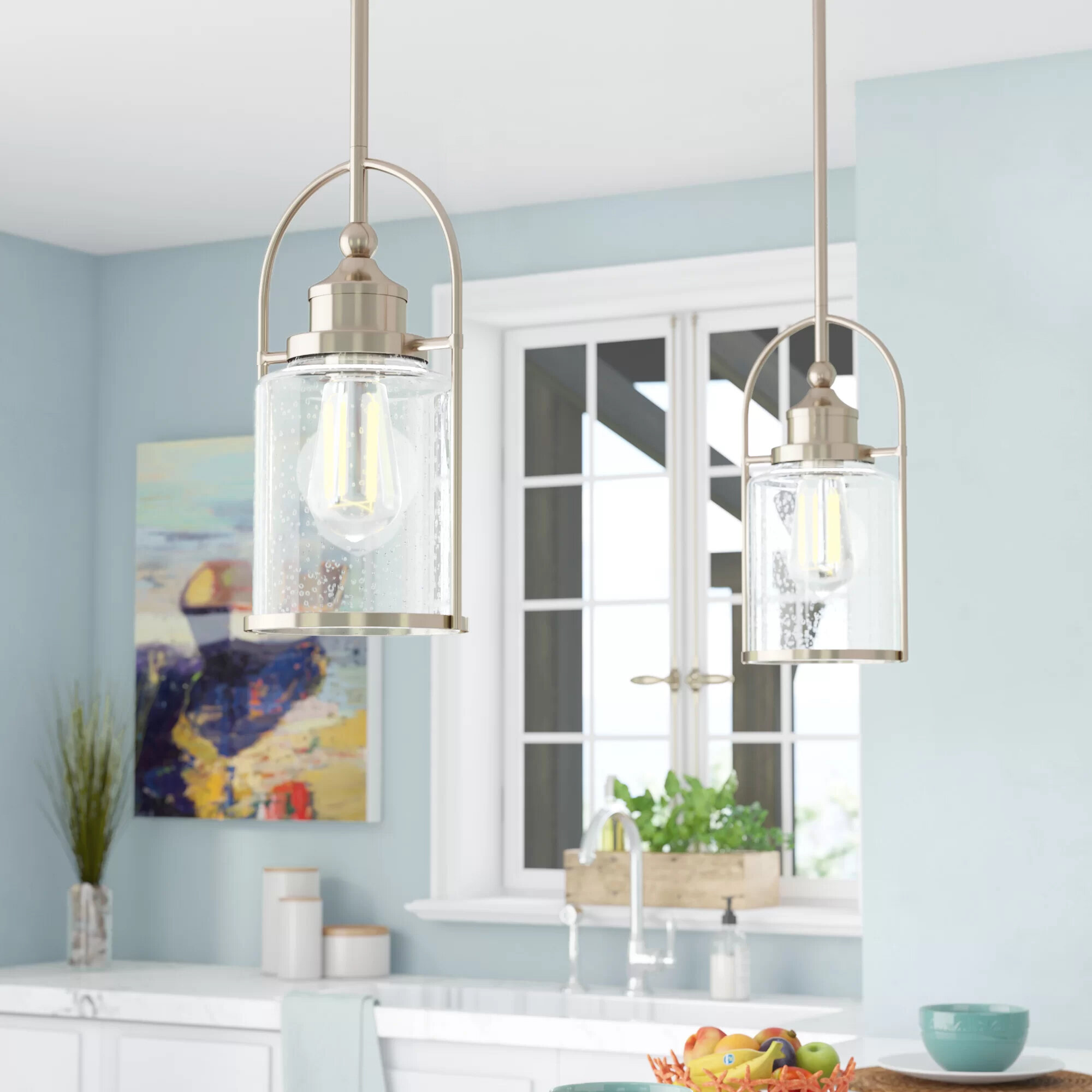 Beachcrest Home Aloisio 1 - Light Brushed Nickel Single Pendant