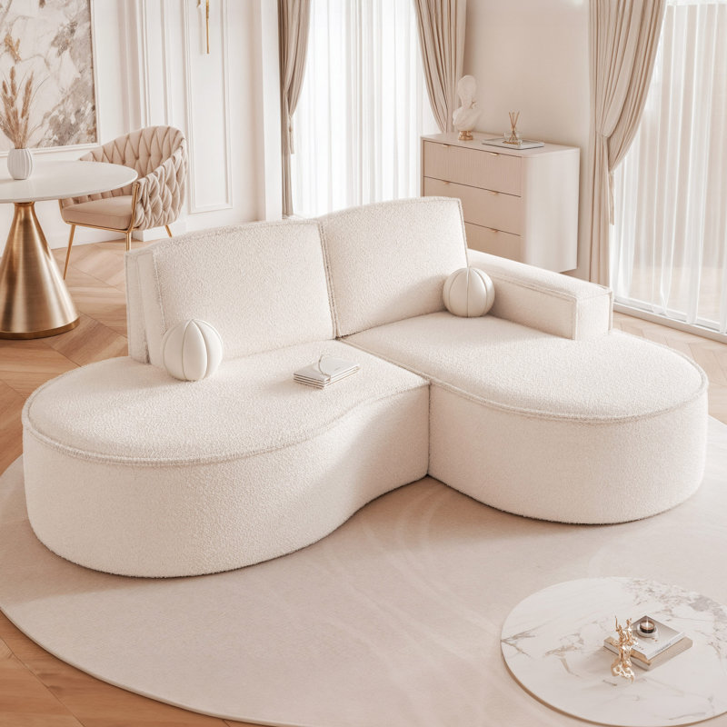 4 Seater Corner Sectional, Right Hand Facing, Ivory