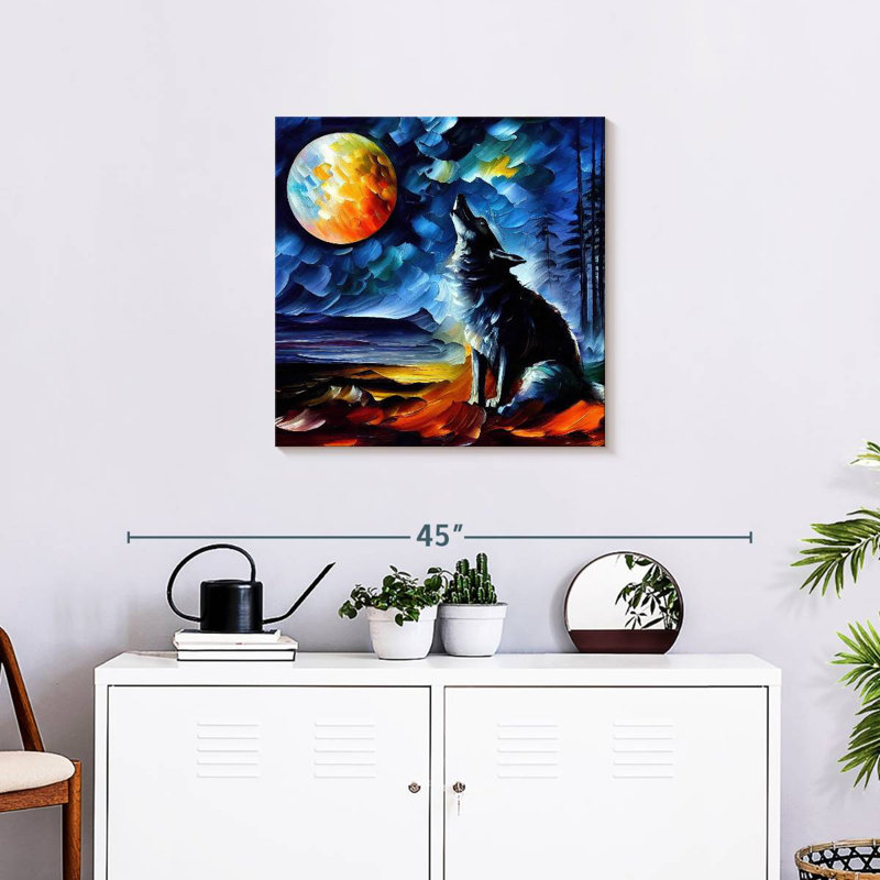 Brampt Moonlit Wolf I, 24" H x 24" W