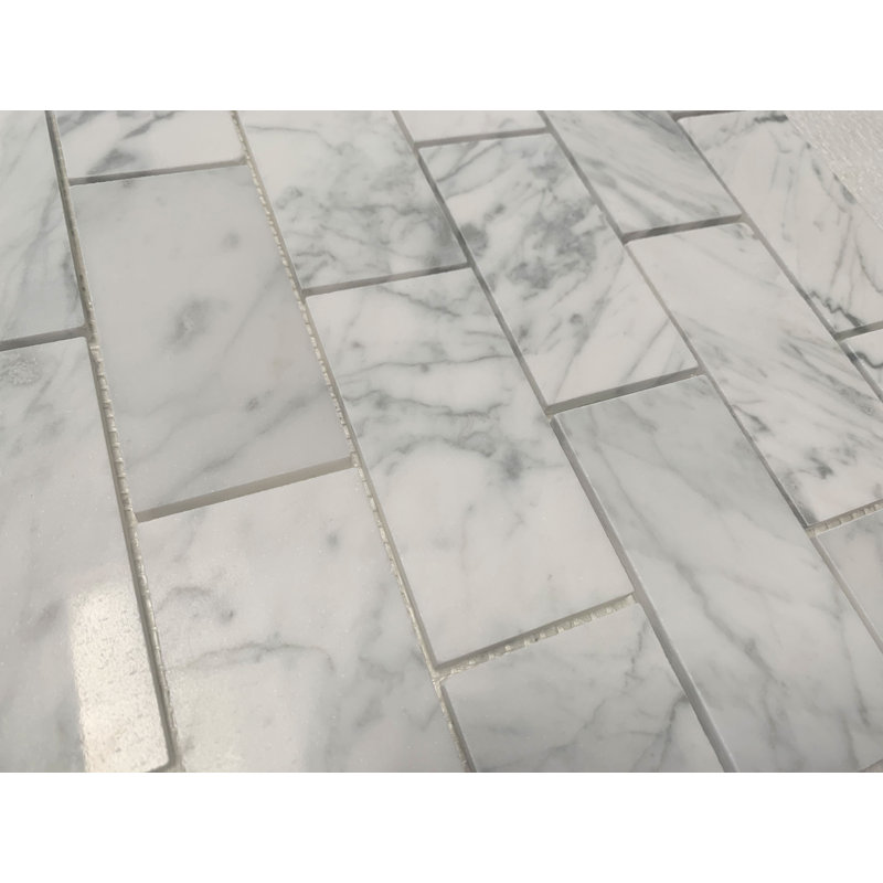 Carreau de mur et de plancher en mosaïque en marbre 2 po x 4 po