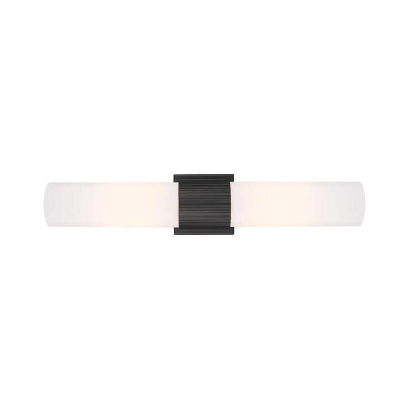 Éclairage pour meuble-lavabo mural 2 lumières 12 "Bolivar, Blanc, Noir mat