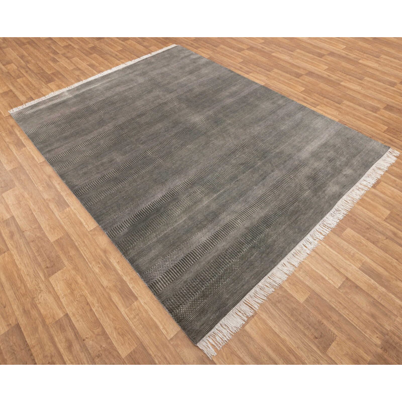 Contemporary One-of-a-Kind Rectangle 8'1" X 10'1" Hand Knotted Area Rug