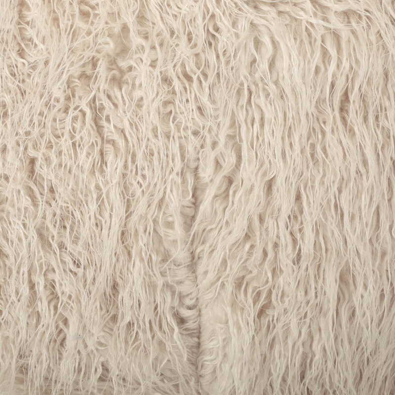 Pouf rond en fausse fourrure 5 pieds, Fausse fourrure taupe