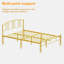 Structure de lit simple avec lit plateforme et tête de lit en métal, sommier sans sommier-359611194-372546921