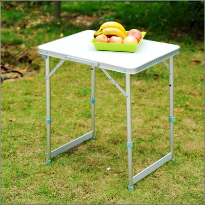 Outsunny Folding Camping Table With Adjustable Height, Lightweight And Portable Design For Indoor And Outdoor Use