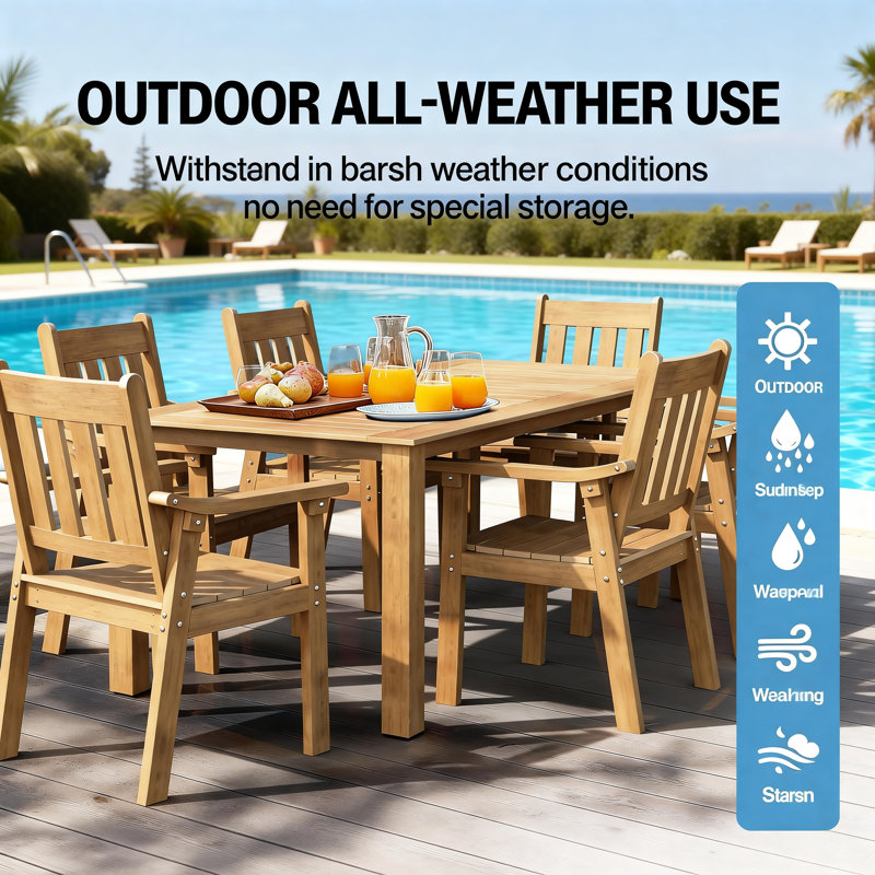 All-Weather Outdoor Waterproof Dining Sets - Rust-Resistant Modern Outdoor Dining Sets For Outside Backyard/Garden/Pool/Porch/Deck 2-Table 8-Chairs