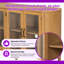 Armoire de rangement en bois massif et verre de 58 po avec 4 portes réglables-1791187086
