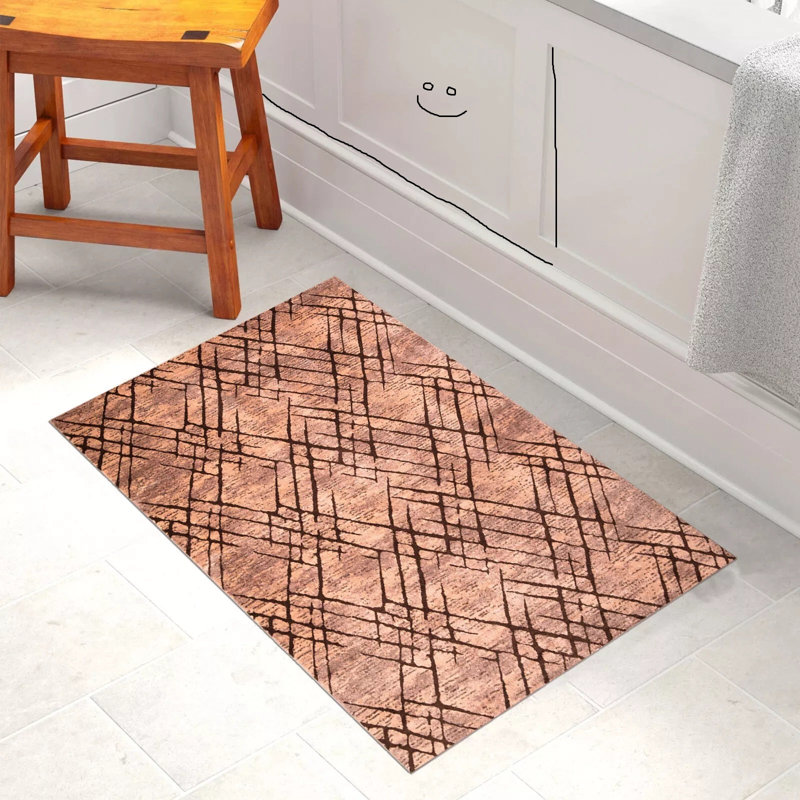 Alainah Geometric Indoor Doormat, 80 cm L x 50 cm W, Brown