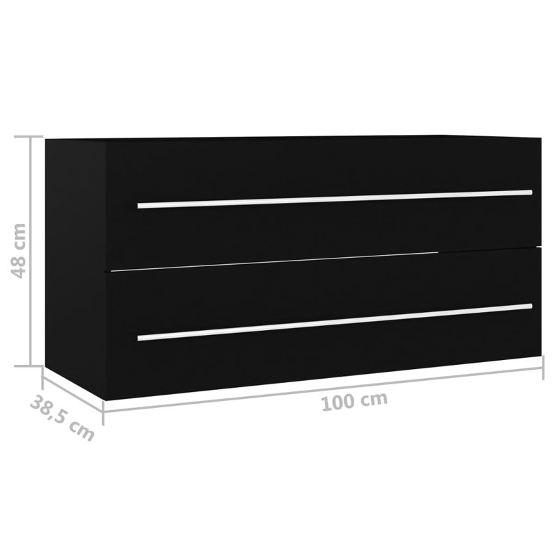 Lucama 100cm Single Bathroom Vanity Base Only, Black